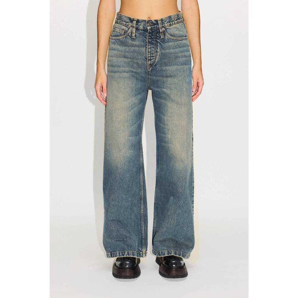 NEW HOPE skid wide-leg flared jeans in mid blue dirty
